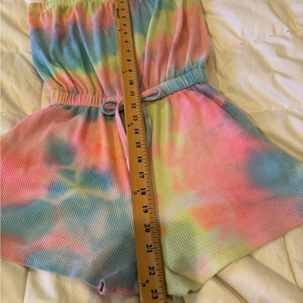 Full City Trends With Love Romper Rainbow Tie Dye Strapless Size Medium - Picture 11 of 11